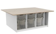 Bouwtafel dubbelzijdig Wit Grey Craft Oak Tangara Groothandel voor Kinderopvang inrichting
